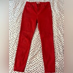 Red Madewell high waisted skinny jeans size 29